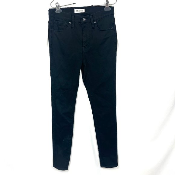 Madewell 10" High Rise Skinny Jeans Women Size 27 Stretch Denim Dark Wash Black - Picture 1 of 8